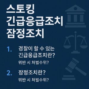 스토킹 긴급응급조치와 잠정조치 위반 처벌 설명